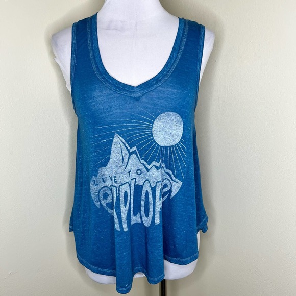 L.O.L. Vintage Tops - LOL Vintage Graphic Tank Top SMALL Live To Explore V-Neck Burnout Casual Summer